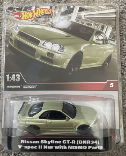 Hot Wheels 2024 Premium 1:43 scale Nissan Skyline GT-R BNR34 V