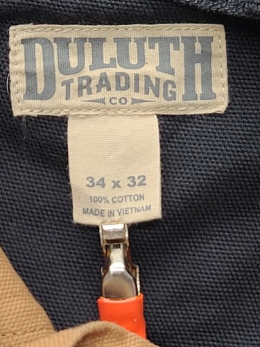 Duluth Trading Fire Hose Jeans Mens 34x32 Relaxed Fit Cargo Workwear Canvas - Picture 2 of 15