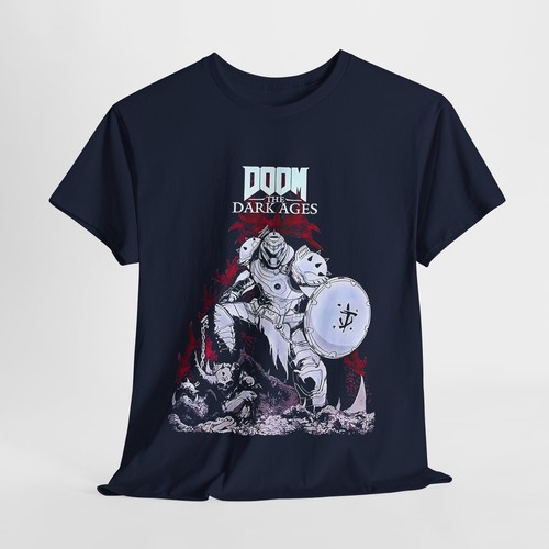Unisex Heavy Cotton Tee, Video game Tshirt, Mens Shirt, Doom guy, Crew neck - Picture 7 of 11