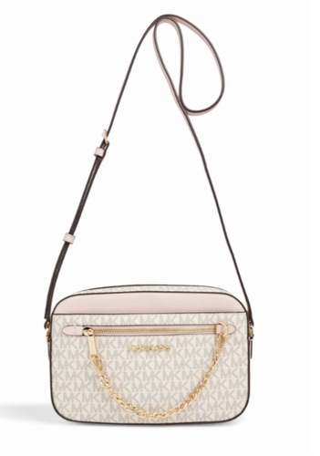 AUTÉNTICA NUEVA CON ETIQUETAS Bandolera de lona recubierta de lona de Michael Michael Kors Jet Set con logotipo - Imagen 2 de 13