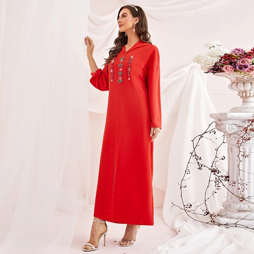 Vestido largo con capucha para mujer Dubai Abaya modesto caftán túnica musulmana vestido islámico graduación - Imagen 48 de 49