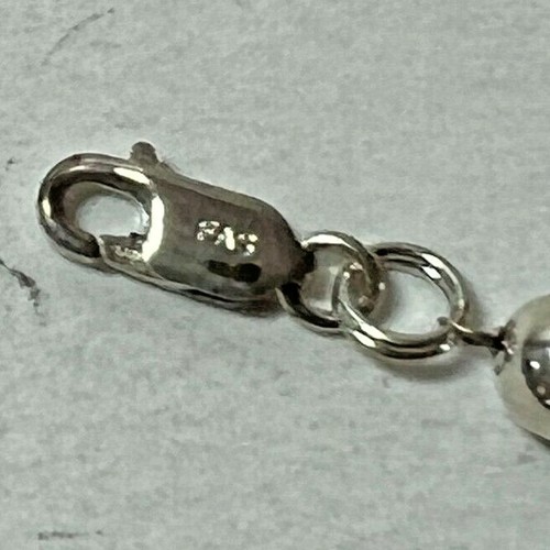 FAS Sterling Silver Lobster Claw Clasp Bracelet 7" with Silver Beads  [111GRW] - Afbeelding 3 van 3