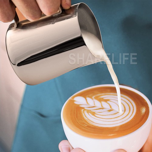 Stainless Steel Milk Frothing Jug Frother Coffee Latte Container Pitcher 4 Sizes - Picture 7 of 13