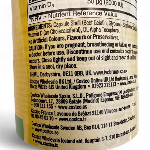 Kirkland Signature Strength D3 Vitamin 50μg 2000IU Nahrungsergänzungsmittel 600 Kapseln - Bild 7 von 14