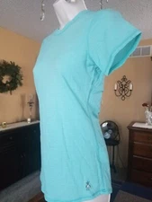 Smartwool aqua green merino wool tee shirt size small Excellent Condition