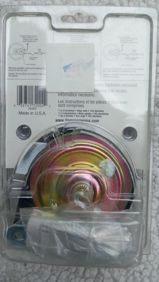 FIAMM HIGH TONE O.E. Replacement For Trumpet & Disc Horns A 72002 New - Image 2 of 2