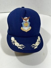Vintage Made In USA SnapBack Hat Cap Navy Blue United States Air Force Patch