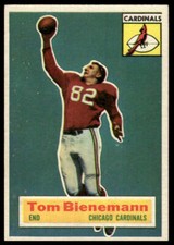 1956 Topps #10 Tom Bienemann RC Rookie Football Card Chicago Cardinals EX-NM