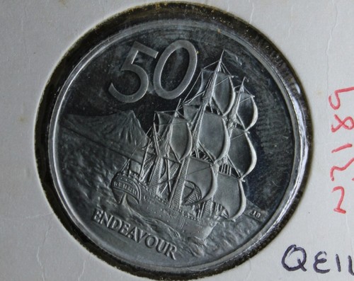 * 1981 NEW ZEALAND PROOF DECIMAL ENDEAVOUR 50 CENT #CFK08 - Picture 3 of 8