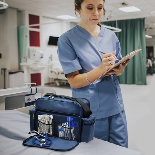 Bolso de viaje duradero para enfermera ASA TECHMED - compartimentos con cremallera de varios bolsillos - Imagen 12 de 48