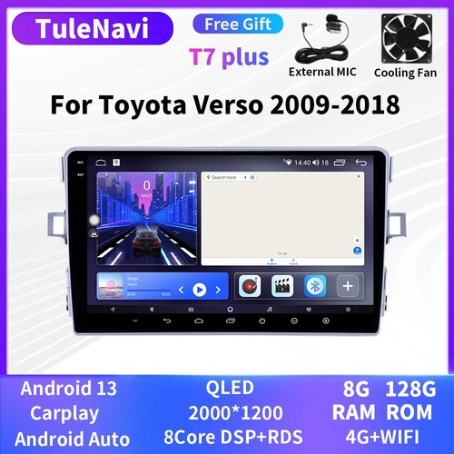 For Toyota Verso 2009-2018 Android Auto CarPlay Car Radio GPS Head Unit Player - Picture 14 of 32