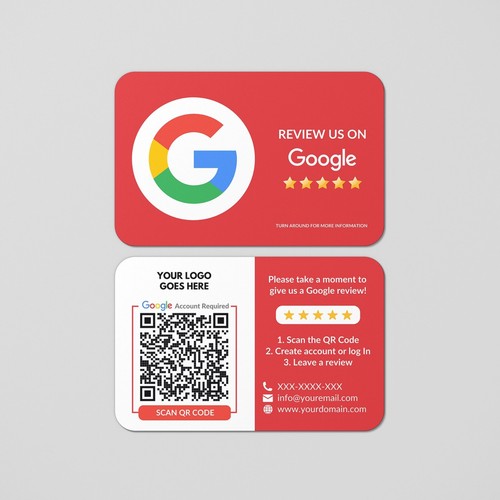 100 biglietti da visita con codice QR rating recensione Google personalizzati con logo con marchio - Foto 2 di 8