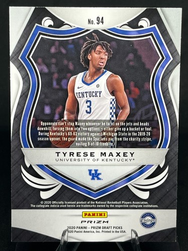 Tyrese Maxey 2020-21 Prizm Draft Picks Crusade Pink Ice #94 Kentucky Rookie RC - Imagen 2 de 2