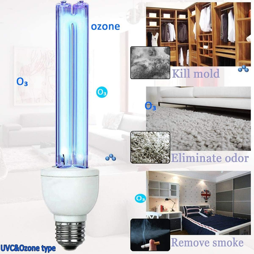 2 Pack UV Light Bulb with Ozone 25 Watt UVC Bulb 185Nm/254Nm E26 2 Count - Picture 4 of 8