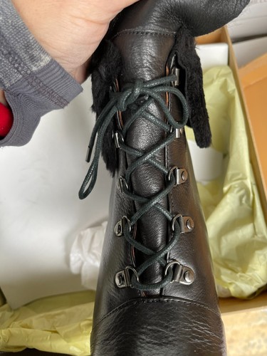 Gentle Souls Barnesicle LE NEGRO Cuero Piel Cuña Botín con Cordones NUEVO - Imagen 18 de 24