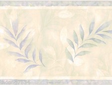 Modern Pastel Watercolor Purple Lavender Blue Loose Palm Leaf Wall paper Border