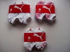 PUMA Socks Girls 6 Pr Low Cut Ribbed Top Legwear 5-6.5 6-7.5 7-8.5 Assorted New