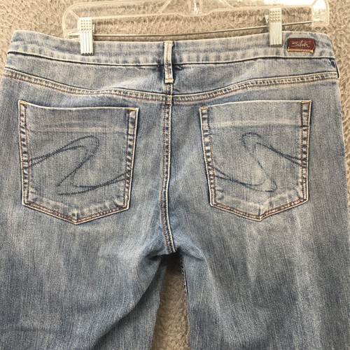 Silver Jeans Co Laura Bootcut Jeans Mens 32 Blue Denim Low Rise 5 Pocket Zip Fly - Picture 11 of 17
