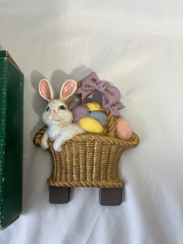 Midwest of Cannon Falls Doorknocker Topper Easter Bunny Rabbit Basket Cast Iron - Picture 3 of 20