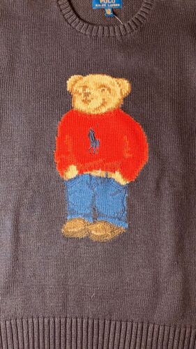 NWT Polo Bear by Ralph Lauren Navy Knit Sweater XL Youth SML Adult - Picture 4 of 8