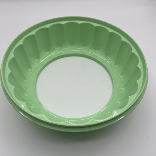Vintage TUPPERWARE Stampo Gelatina Verde 3 Pezzi 1201 1202-6 1203-5 Coperchio Stampo Inserto - Foto 4 di 9