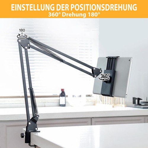 pour iPad Tablette Smartphone Support Réglable Support Téléphone Portable Table Lit Support - Photo 13/14
