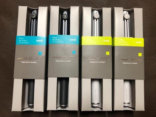 Uni-ball ZENTO Signature Pen Set 0.38mm Silver 0.5mm Black New 4 pens total - 第 4/4 張圖片