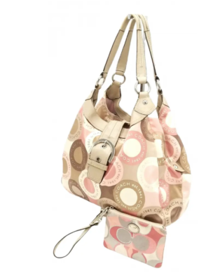 Coach Vintage Scarf Print Snap Head Sateen Shoulder Bag w/Matching