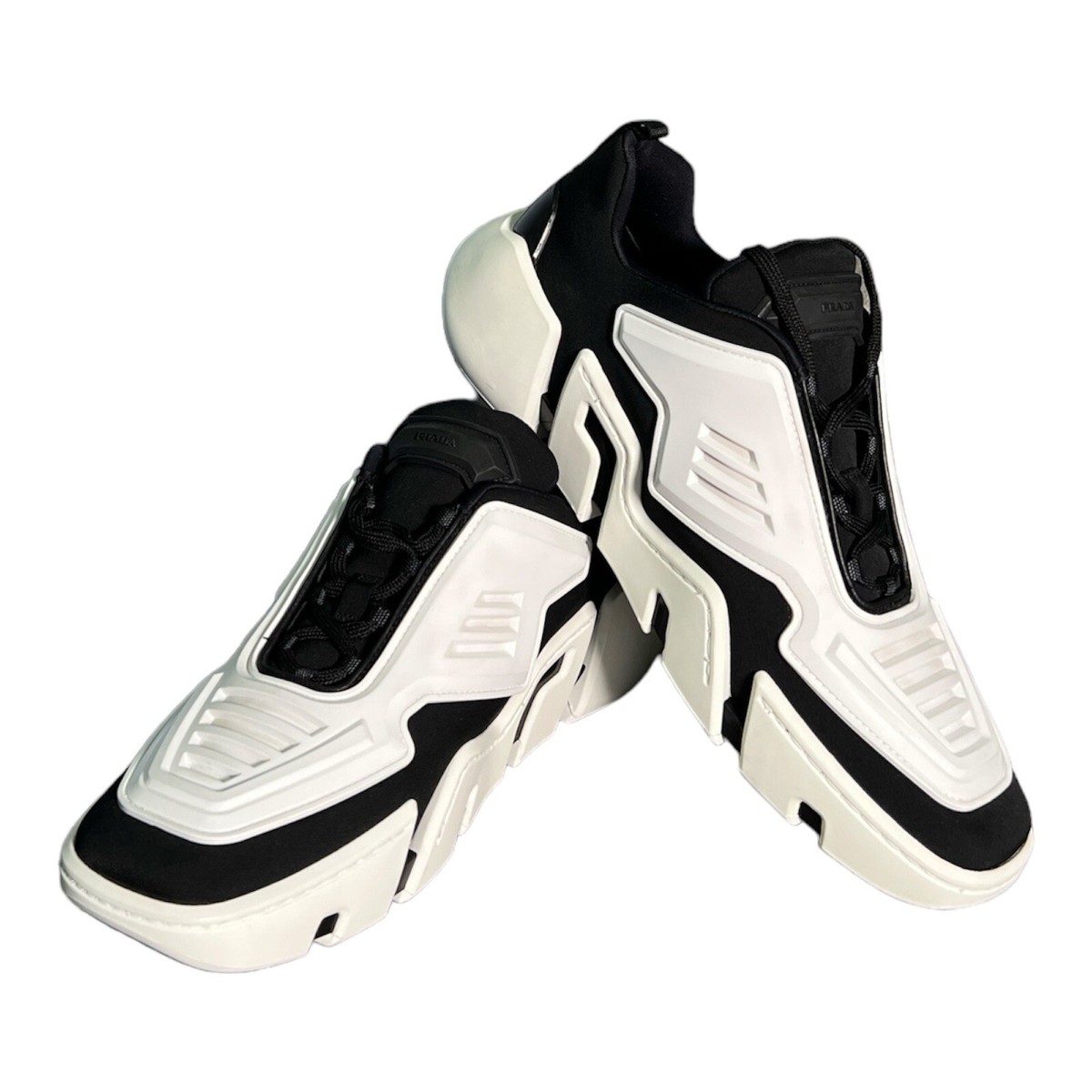 Prada Trainers Ladies Prada Segment Runners UK7 EU40 Black Prada Tech Shoes  WOW