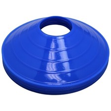 12 Blue Disc Cones Bright Soccer Football Track Field Marking Coaching Practice