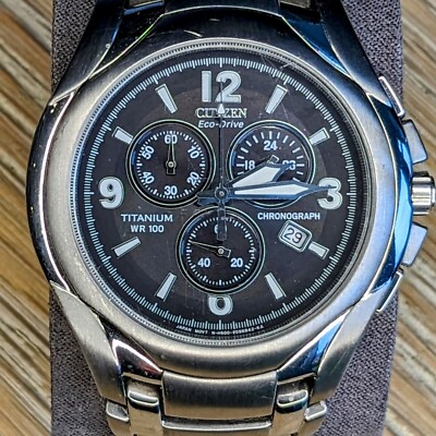 稼働品／CITIZEN Eco-Drive chronograph H500 Citizen Eco-Drive H500-R012282 Men's Chronograph Silver