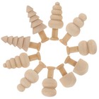 10pcs Wood Trees Decorations Unfinished Wooden Tree