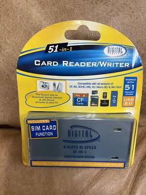 Sakar 51/1 Reader/Writer Compatible w/ all SF,SD,SDHC,MS,XD,Micro SD & Slim Card