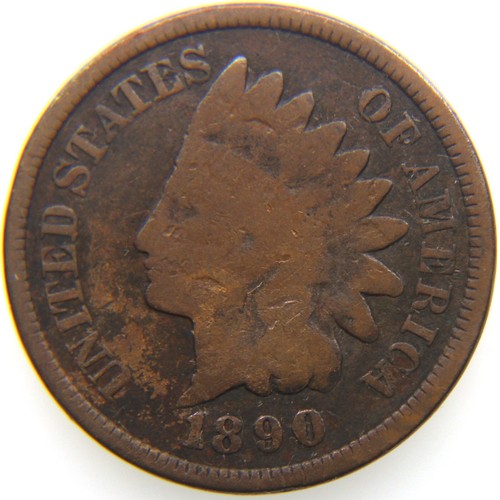 1890 Indian Head Cent - Repunched Date Variety RPD-001 (Snow-12) - Mint Error - Picture 3 of 5