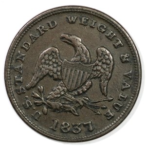 1837-Low-49-HT-73-Half-Cent-Worth-of-Copper-Token-1-2c