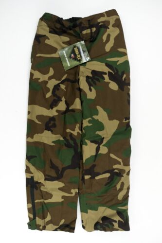 Woodland Camo Military GoreTex Cold Wet Weather Camo Pants Sz. S Hunting Rain - Picture 1 of 9