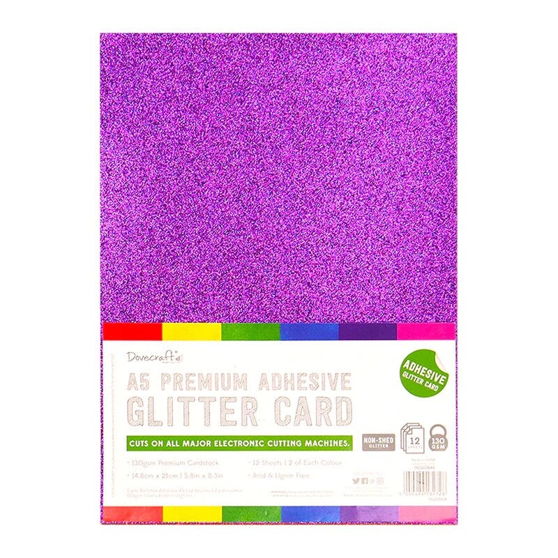Dovecraft A5 Adhesive Glitter Sheets - Rainbow Bright