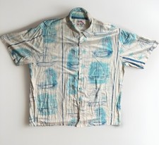 Vintage Jams World Men's Hawaiian Shirt XL Sailboat Sailing Stars  yacht Club  