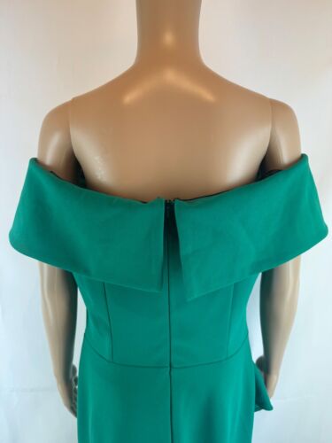 Betsy & Adam Women Sheath Dress Green Off the Shoulder Ruffled Size 14 MSRP $239 - Picture 10 of 12