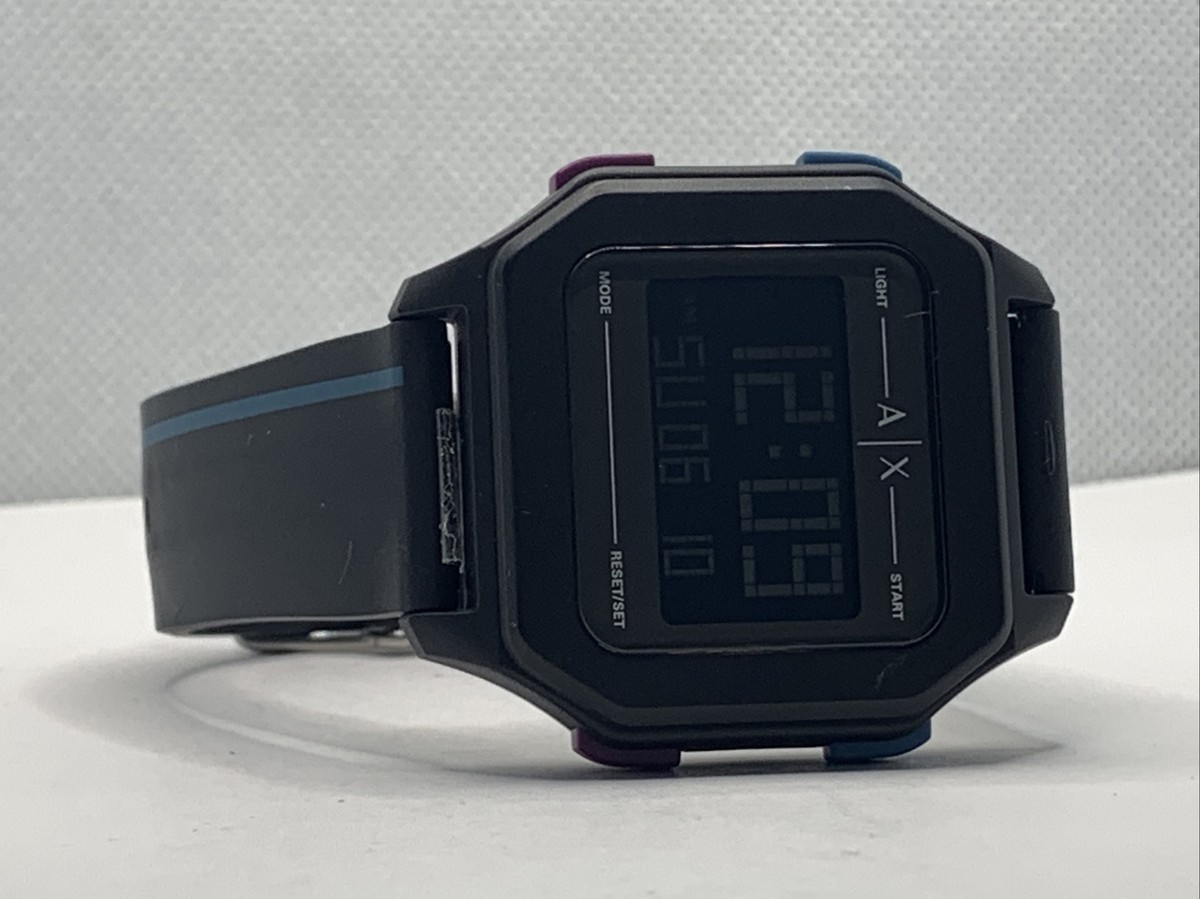 Armani Exchange AX2955 Men's Black Silicone Strap Digital