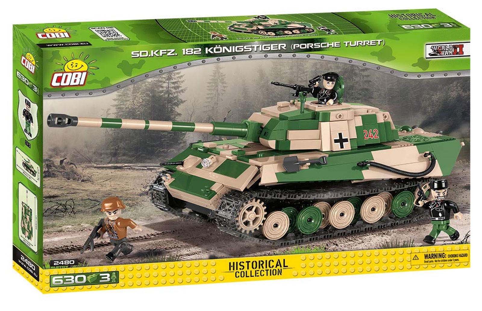 COBI 2480 Small Army VIB Pzkpfw Tiger II (600 Pcs) Toy, Beige COBI 2480 Small Army Tiger VIB Pzkpfw Tiger Army II (600 Pcs) Toy, Beige 5288bc