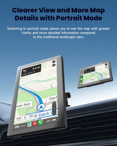 CL798-7Inch Apple CarPlay Portable Touchscreen Android Auto with Magnetic Brackt - Bild 3 von 8