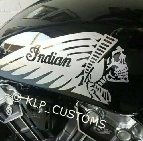 Indian Skull Motorcycle Gas Tank Decals 2PC Set New - Picture 1 of 3