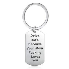 Inspirational Birthday Keychian From Mom for Son Daughter Drive Safe Keychain...