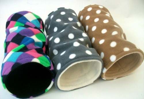 **16 DESIGNS** GEMÜTLICHE HAUSTIERE FLEECE TUNNEL SPIELRÖHRE MEERSCHWEINCHEN BETTIGEL 12"" x 6" - Bild 3 von 26
