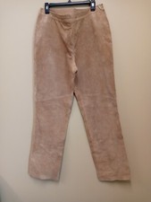 Vintage Women's Yvonne Marie Women Brown Suede Leather High Rise Pants Size 14