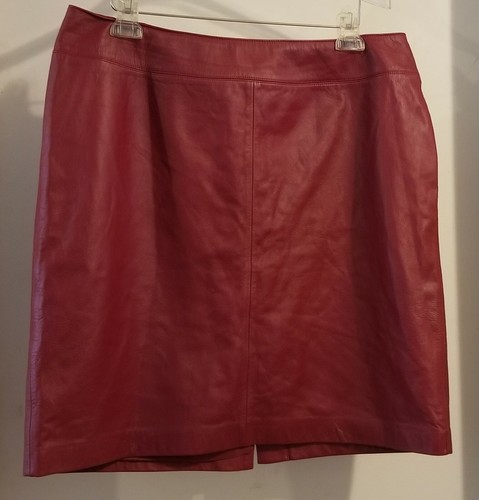 LAUREN RALPH LAUREN RED LEATHER SKIRT SIZE 16