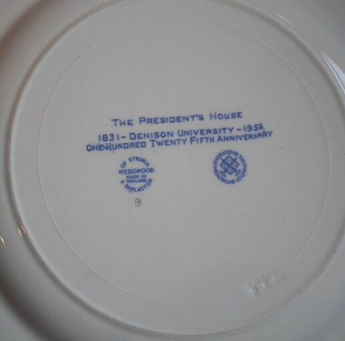 Wedgwood Azul y Blanco Casa del Presidente Universidad Denison 125 Aniversario - Imagen 5 de 5