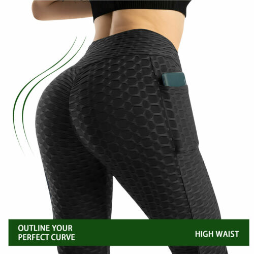 Women Butt Lift Leggings Anti-Cellulite High Waist Push Up Yoga Pants TikTok - Picture 16 of 29