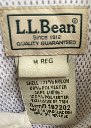 L. L. Bean Activewear Shirt Men's Medium Reg Fit Stone Logo Nylon Polyester - Picture 9 of 9